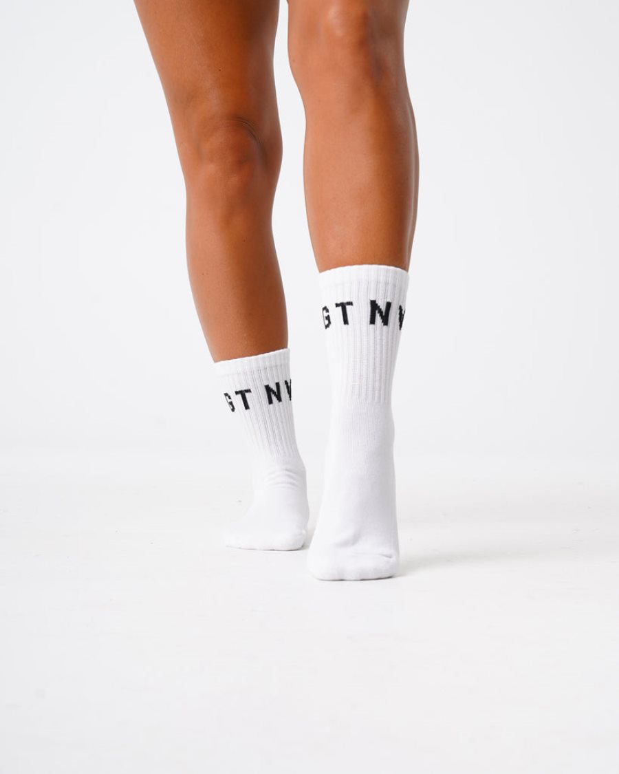 Accesorios NVGTN Crew Socks Hombre Blancas España | XFXFSpoE