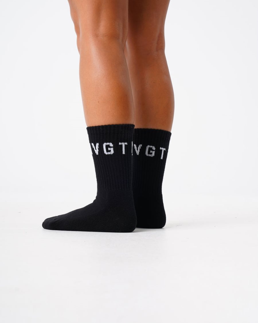 Accesorios NVGTN Crew Socks Hombre Negras España | BFRFhbyt