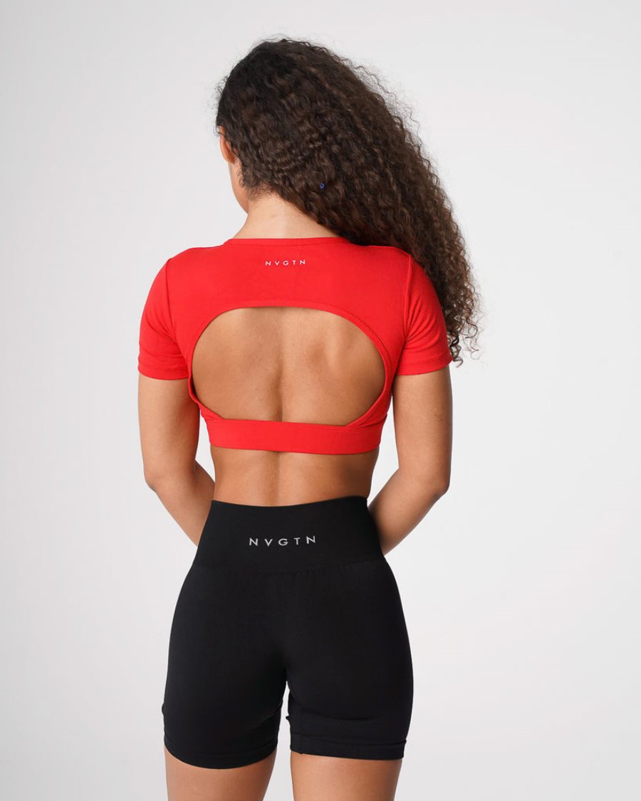 Camiseta NVGTN Open Back Mujer Rojas España | loo8yePZ