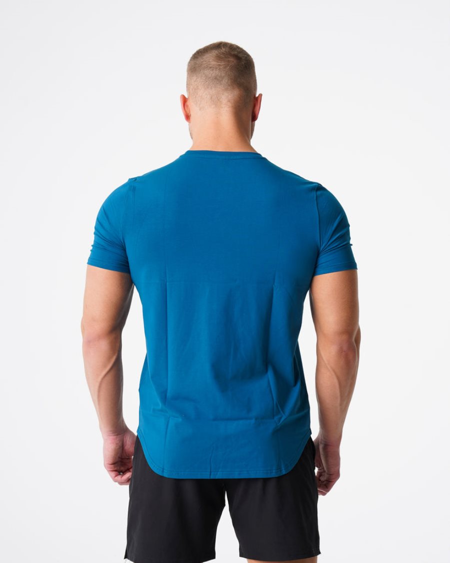 Camiseta NVGTN Pulse Fitted Hombre Azules España | dXO9lU8t