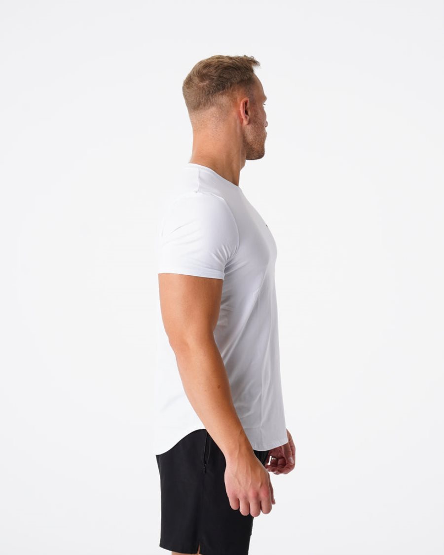 Camiseta NVGTN Pulse Fitted Hombre Blancas España | PrSNfvat