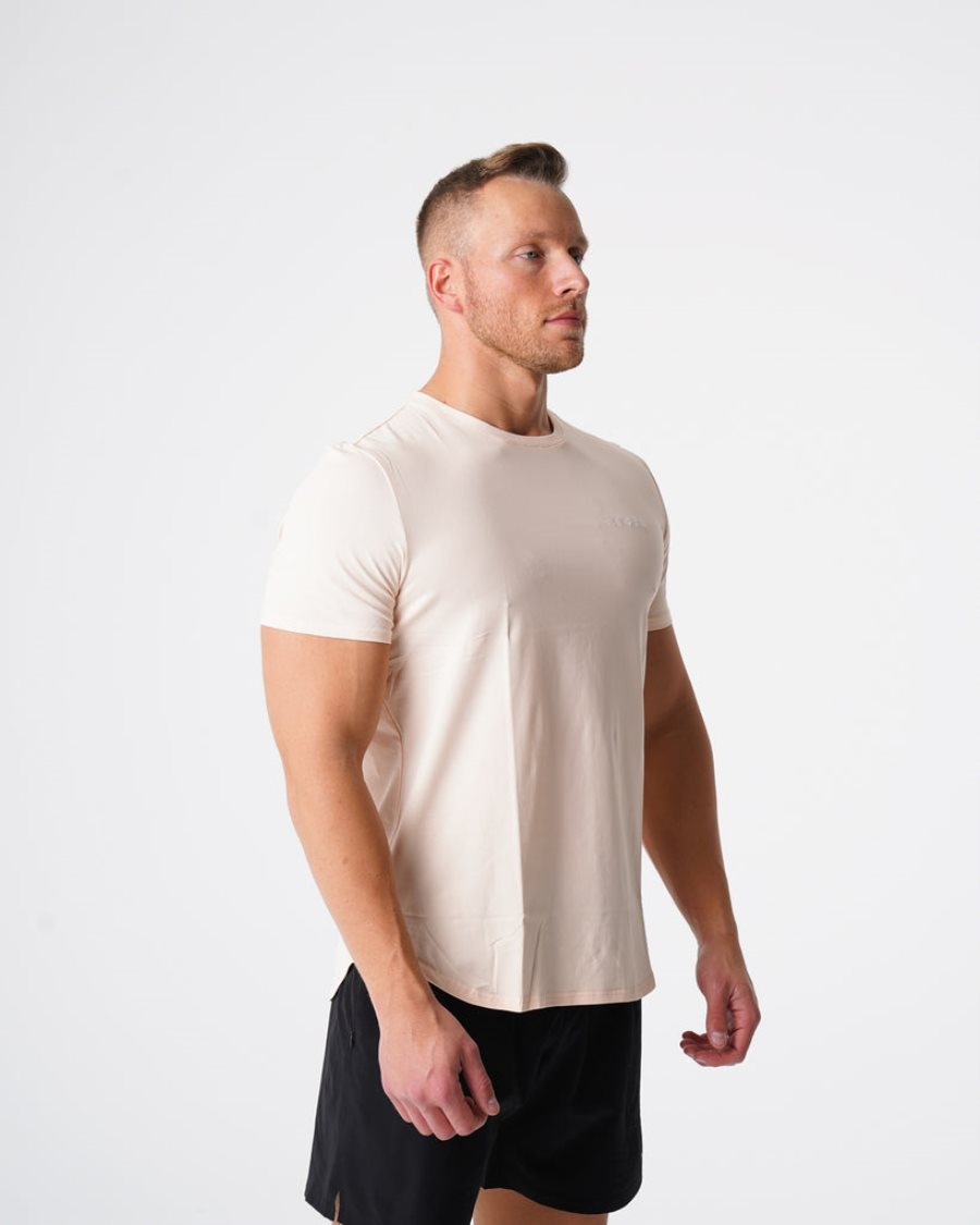 Camiseta NVGTN Pulse Fitted Hombre Blancas España | s1oTHd4e