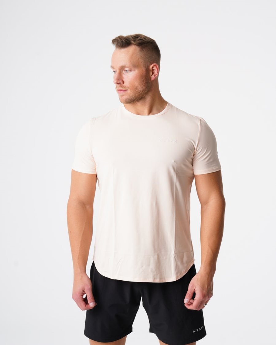 Camiseta NVGTN Pulse Fitted Hombre Blancas España | s1oTHd4e