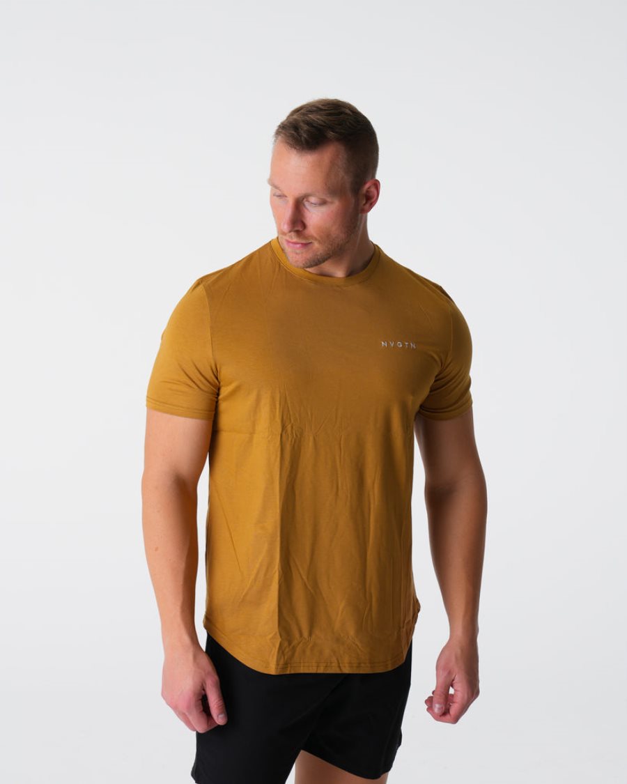 Camiseta NVGTN Pulse Fitted Hombre Naranjas España | GoN3Czwk