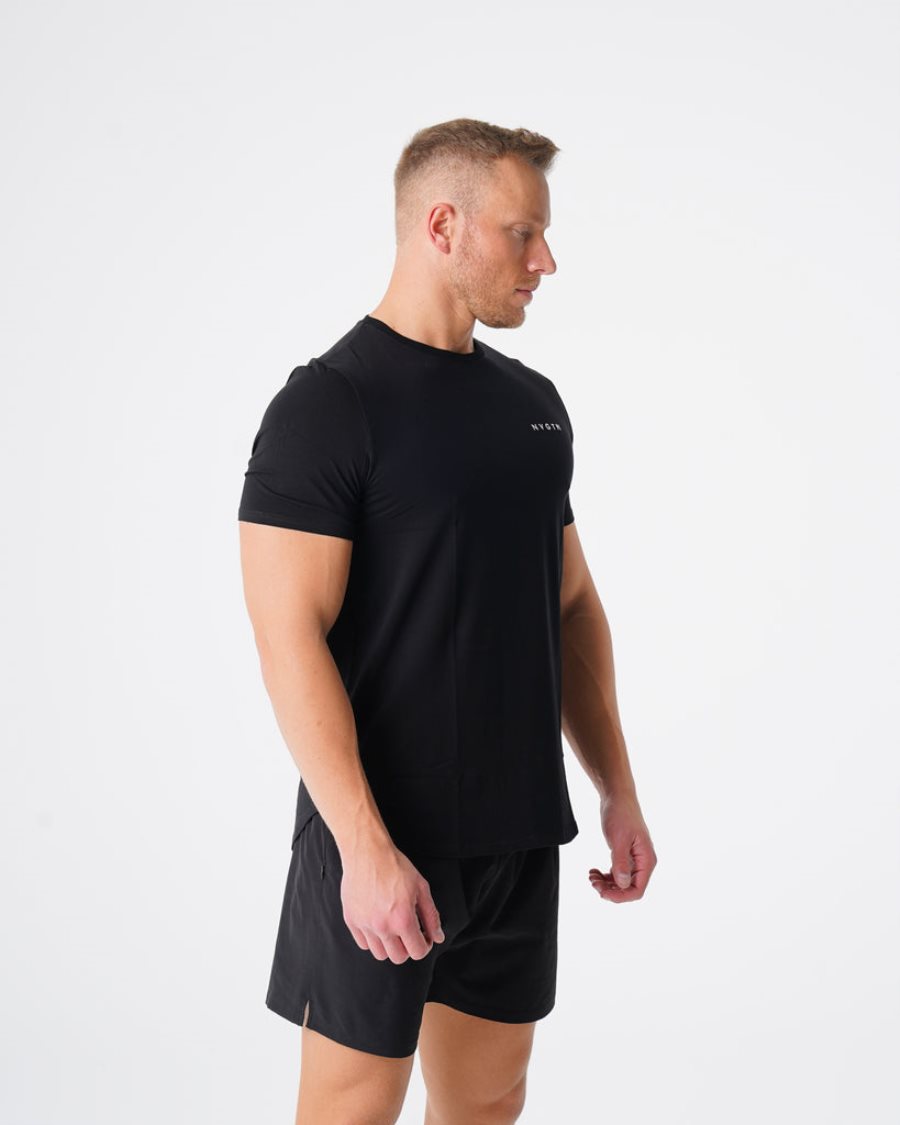 Camiseta NVGTN Pulse Fitted Hombre Negras España | Y3Db7CrS