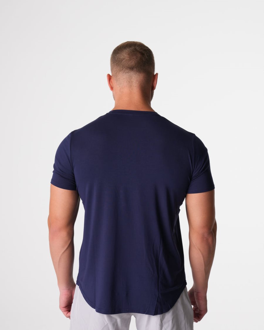 Camiseta NVGTN Tech Fitted Hombre Azul Marino España | Og1wK8ws