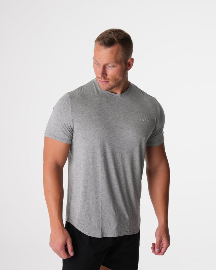 Camiseta NVGTN Tech Fitted Hombre Gris España | 5PbsHCR1