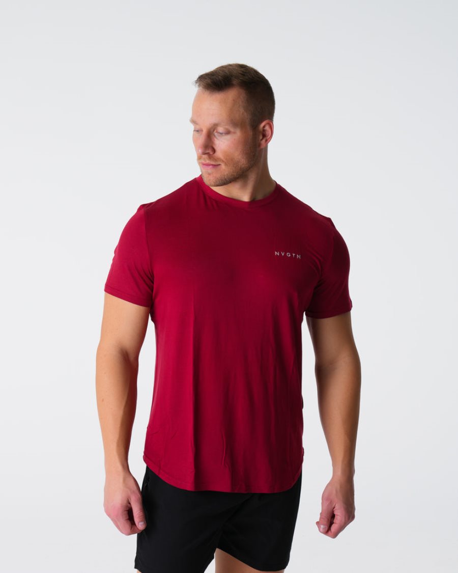 Camiseta NVGTN Tech Fitted Hombre Rosas España | 0U7tJWAC