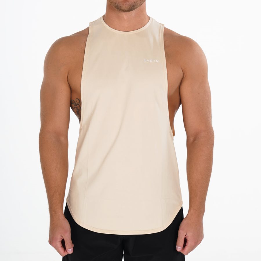 Camiseta Tirantes NVGTN Pulse Edge Hombre Beige España | 2WwJAycD