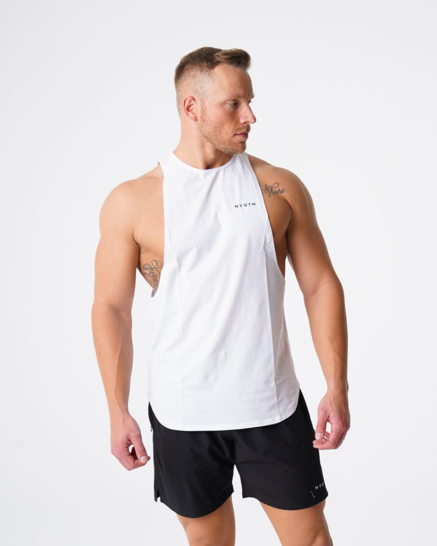 Camiseta Tirantes NVGTN Pulse Edge Hombre Blancas España | 7f5Lxj4g