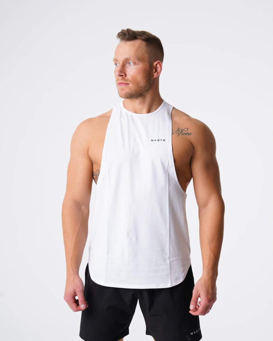 Camiseta Tirantes NVGTN Pulse Edge Hombre Blancas España | 7f5Lxj4g