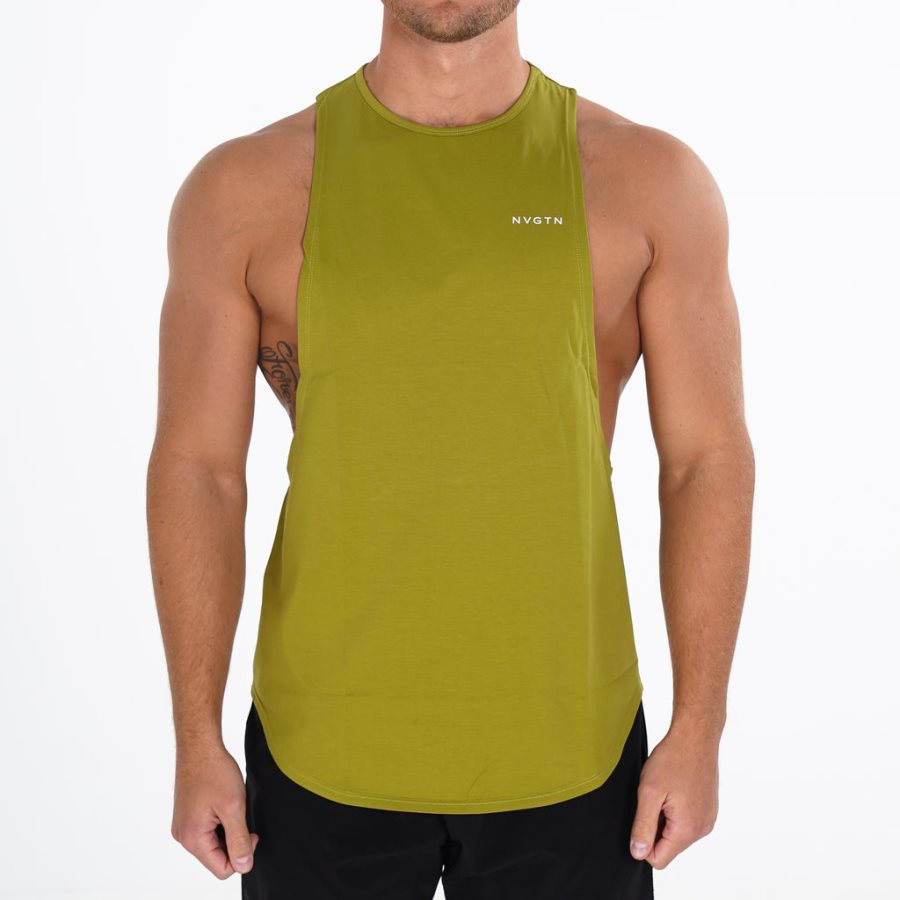 Camiseta Tirantes NVGTN Pulse Edge Hombre Verde Oliva España | CsN66FJo