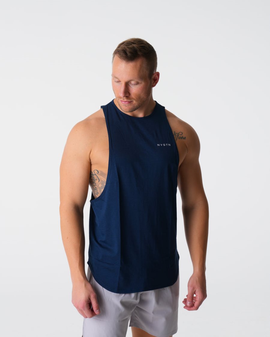 Camiseta Tirantes NVGTN Pulse Edge Hombre Azul Marino España | RhFz36A9