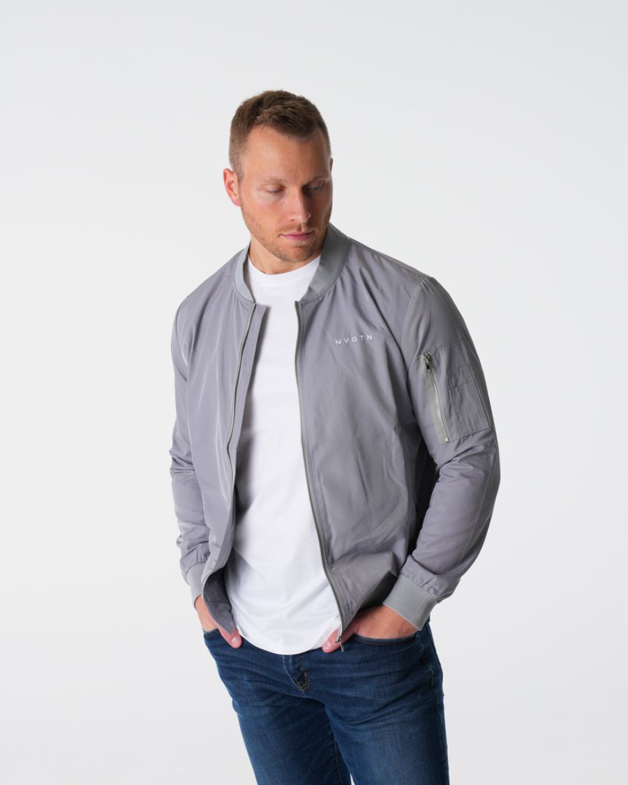 Chaquetas NVGTN Bomber Hombre Gris España | VEoL9iq1