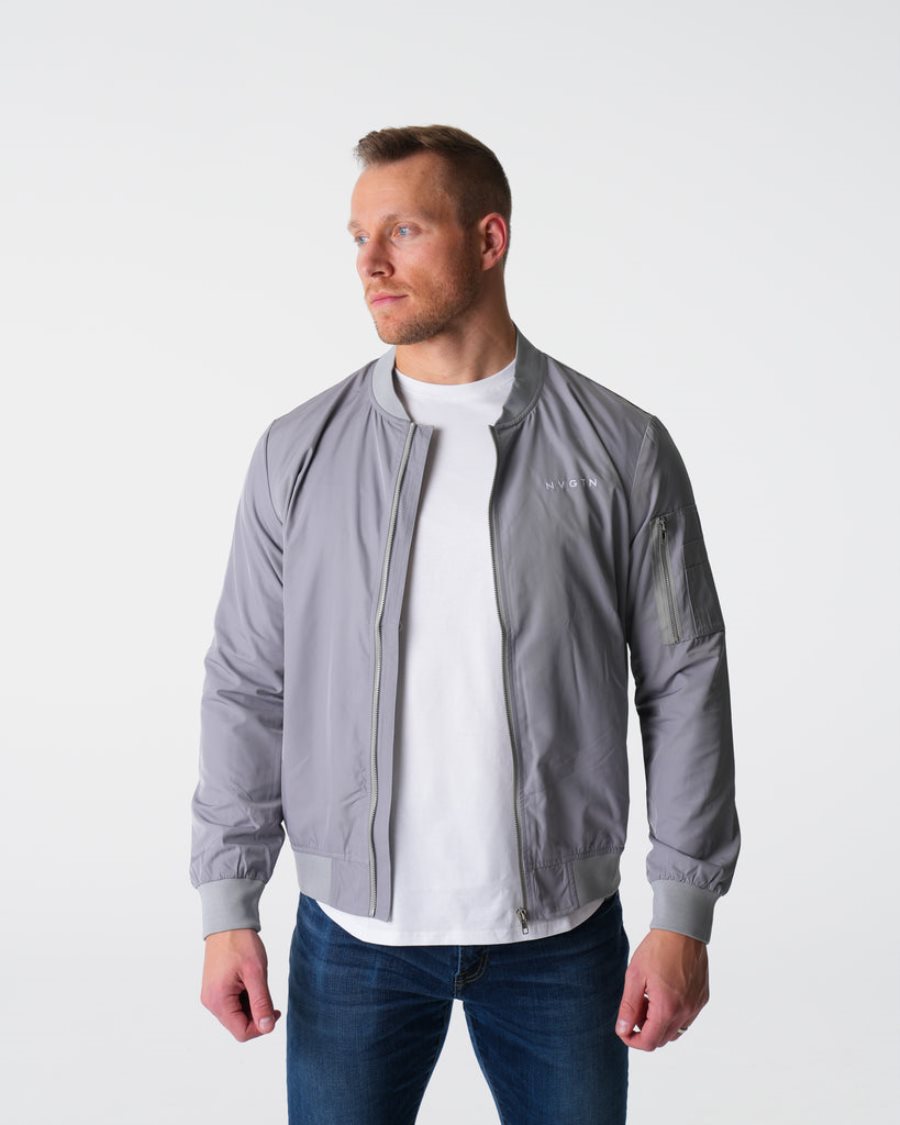 Chaquetas NVGTN Bomber Hombre Gris España | VEoL9iq1