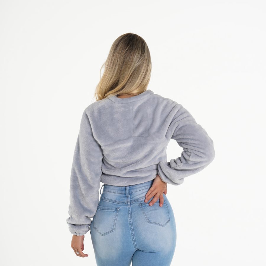 Fleece NVGTN Cropped Teddy Mujer Gris España | L3DdpijC