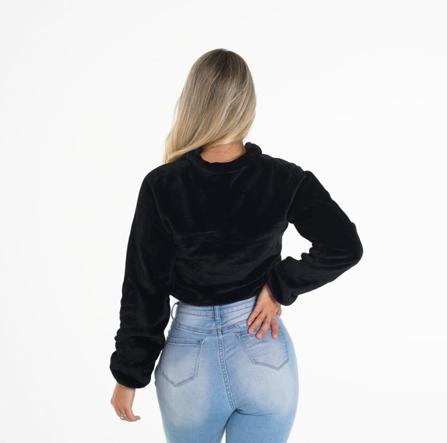 Fleece NVGTN Cropped Teddy Mujer Negras España | onRNfg4b