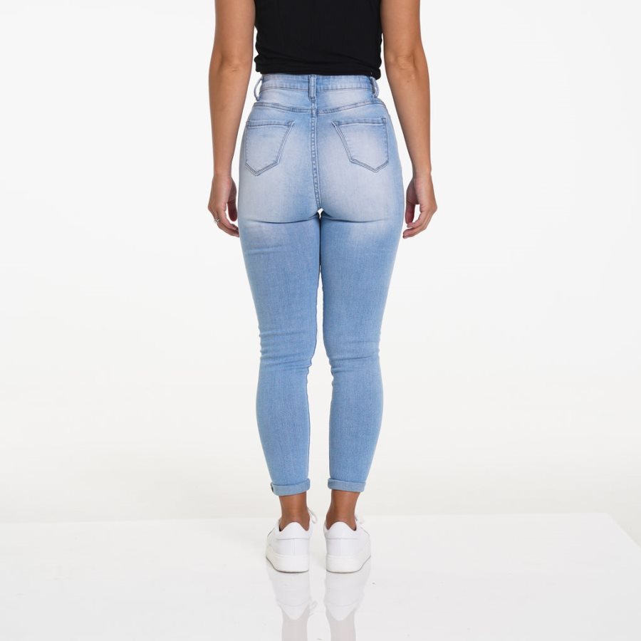 Jeans NVGTN Navishape Ripped Mujer Azules Claro España | 04yyAAx0