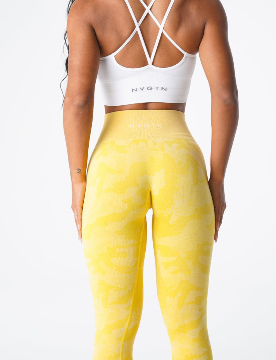 Leggins NVGTN Camo Seamless Mujer Amarillo España | uz2O7GjJ