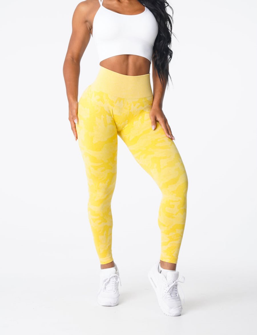 Leggins NVGTN Camo Seamless Mujer Amarillo España | uz2O7GjJ