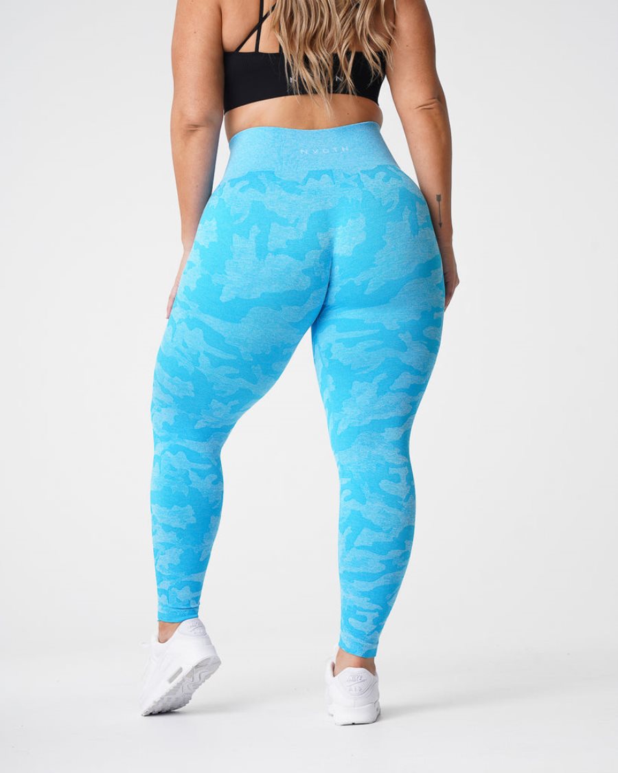 Leggins NVGTN Camo Seamless Mujer Azules España | LyVNGi4G