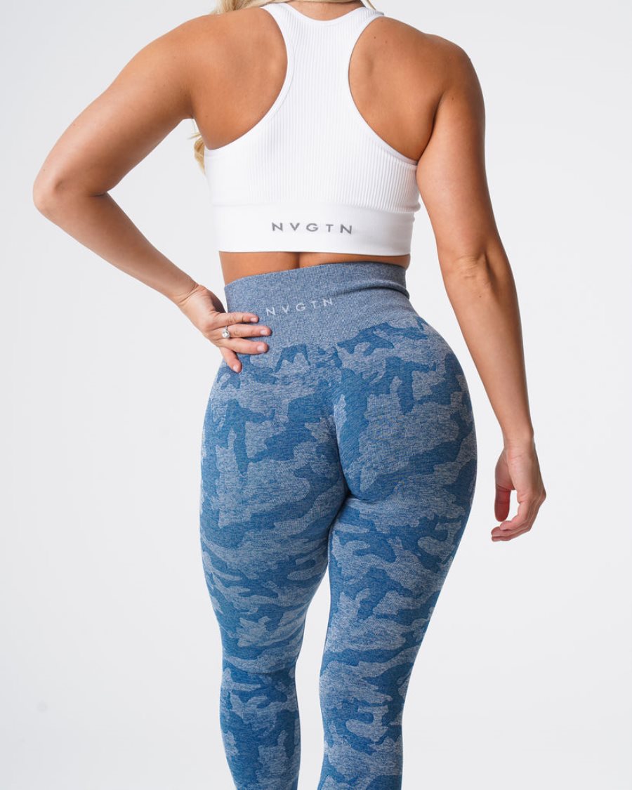 Leggins NVGTN Camo Seamless Mujer Azules España | PDH69Glb