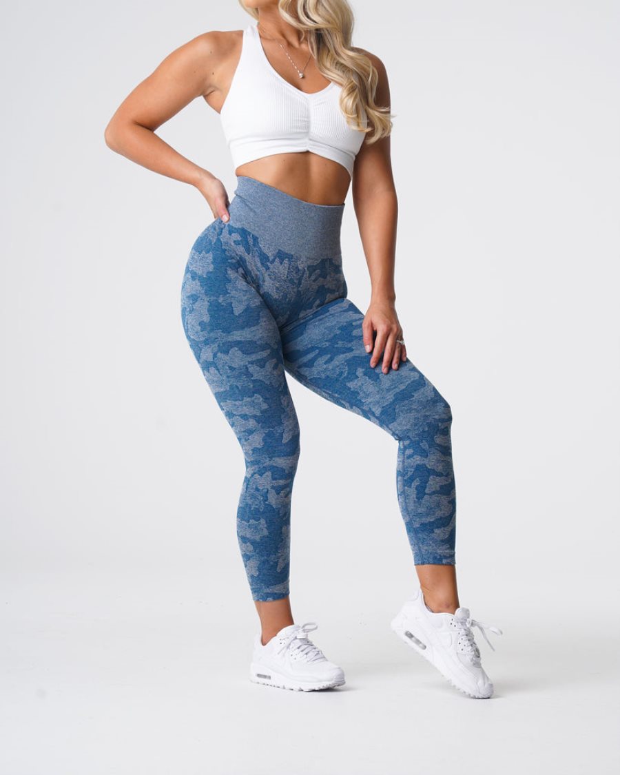 Leggins NVGTN Camo Seamless Mujer Azules España | PDH69Glb