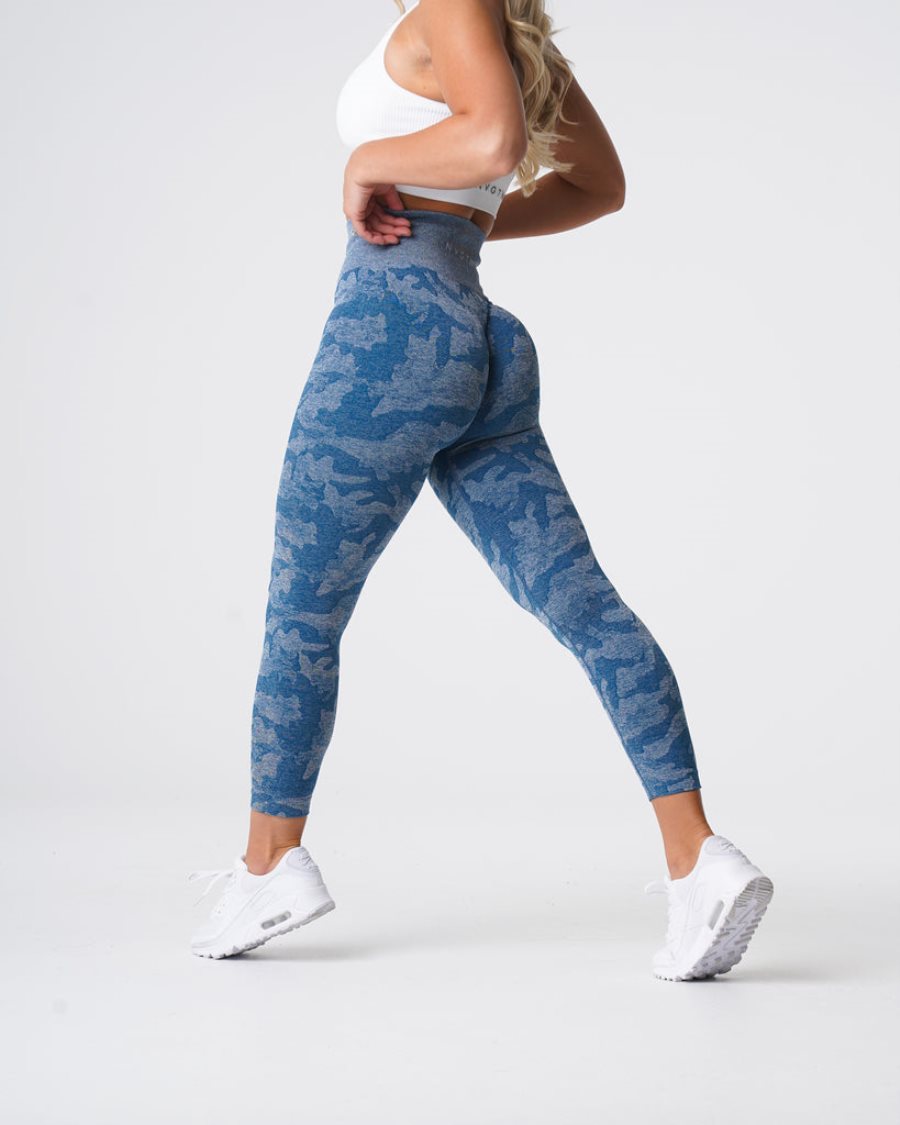 Leggins NVGTN Camo Seamless Mujer Azules España | PDH69Glb