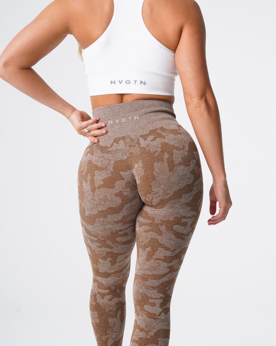 Leggins NVGTN Camo Seamless Mujer Marrones España | 2DKGC92K