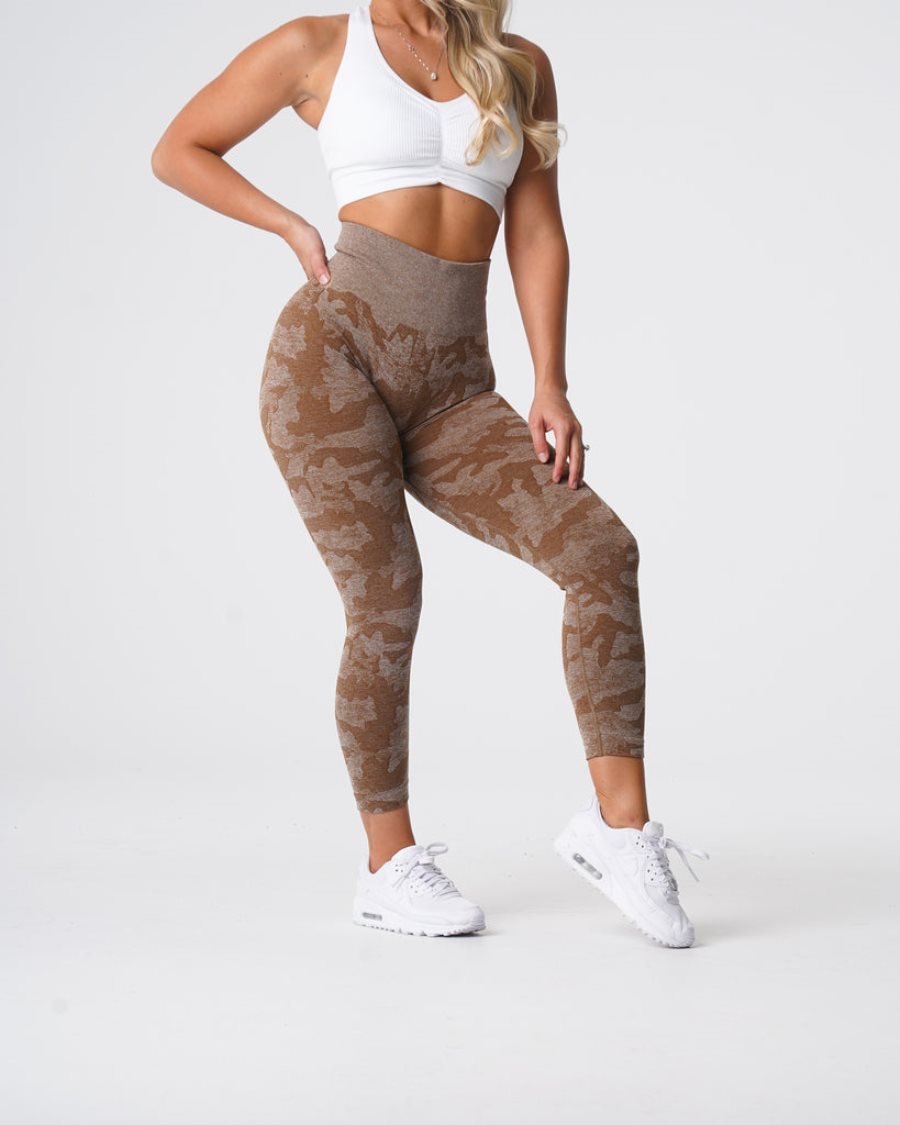 Leggins NVGTN Camo Seamless Mujer Marrones España | 2DKGC92K