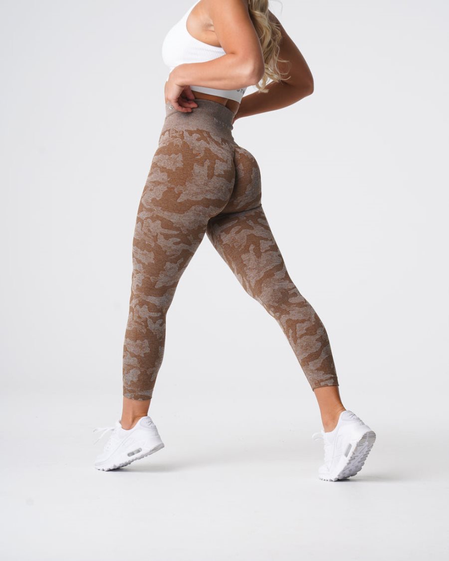 Leggins NVGTN Camo Seamless Mujer Marrones España | 2DKGC92K