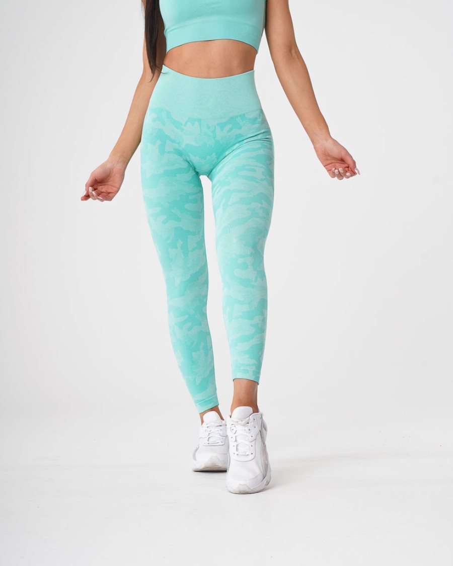 Leggins NVGTN Camo Seamless Mujer Verde Menta España | WW0bVo8c