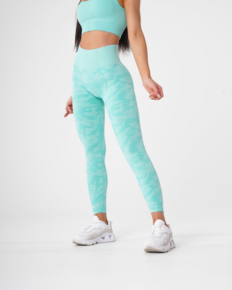 Leggins NVGTN Camo Seamless Mujer Verde Menta España | WW0bVo8c