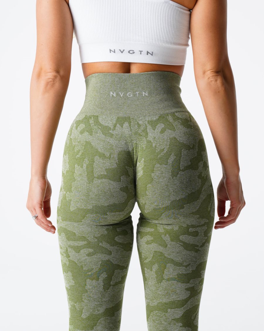 Leggins NVGTN Camo Seamless Mujer Verde España | inMezgK8