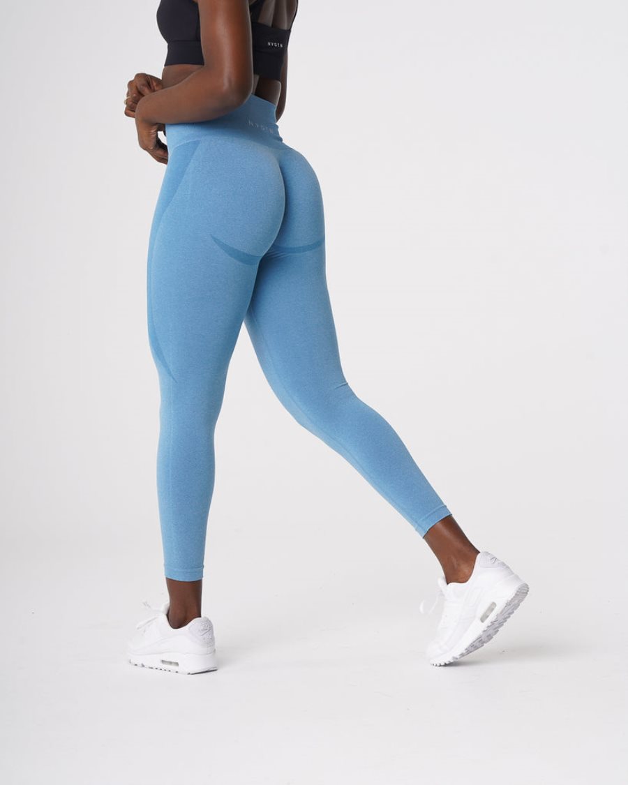 Leggins NVGTN Contour Seamless Mujer Azules España | MxTnv8RR