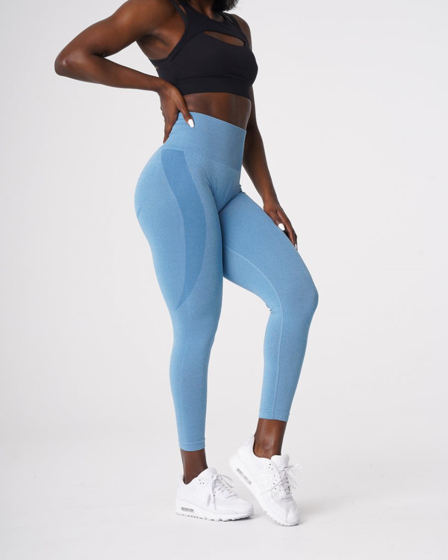 Leggins NVGTN Contour Seamless Mujer Azules España | MxTnv8RR