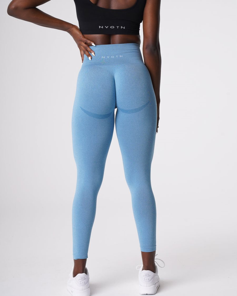 Leggins NVGTN Curve Seamless Mujer Azules España | YFiPmswL