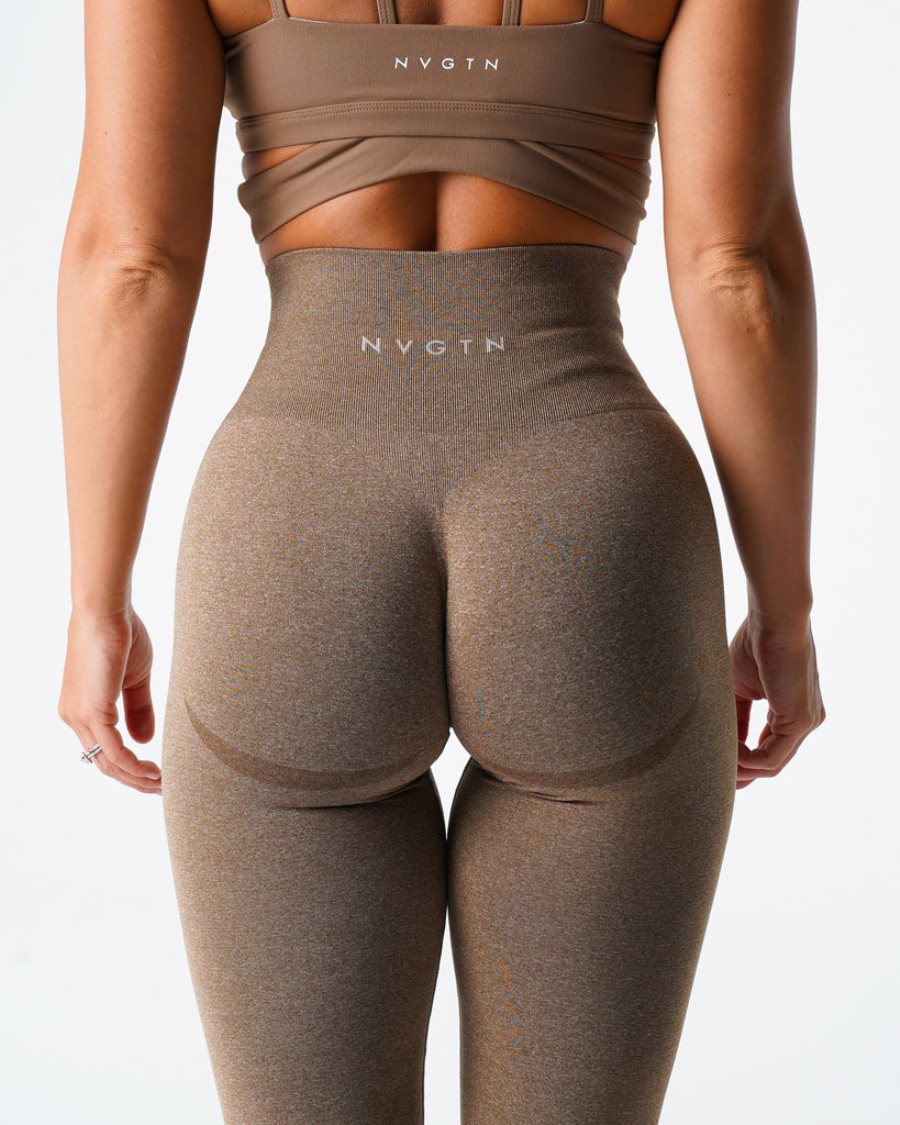 Leggins NVGTN Curve Seamless Mujer Marrones España | oYq3oyOL