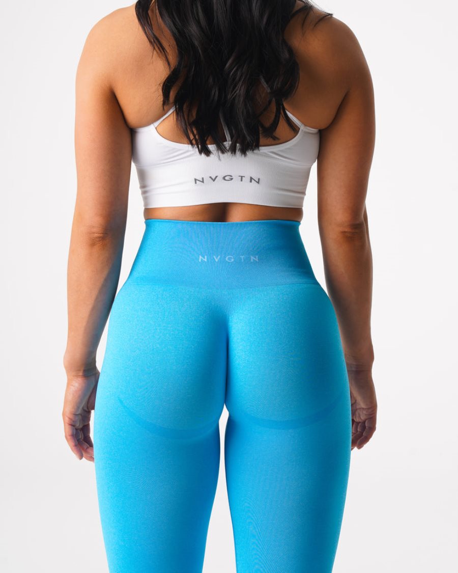 Leggins NVGTN Curve Seamless Mujer Turquesa Claro España | edgqrAVg