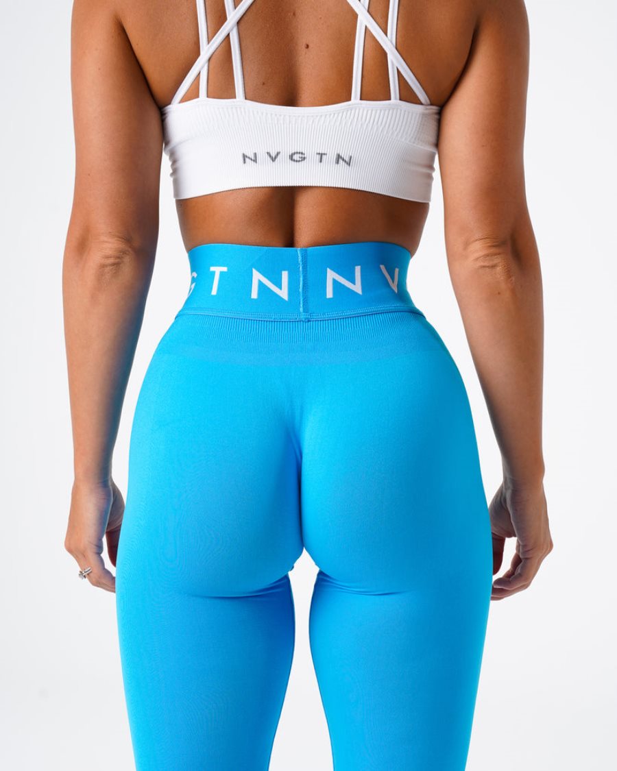 Leggins NVGTN Deporte Seamless Mujer Azules España | CN1cmauG