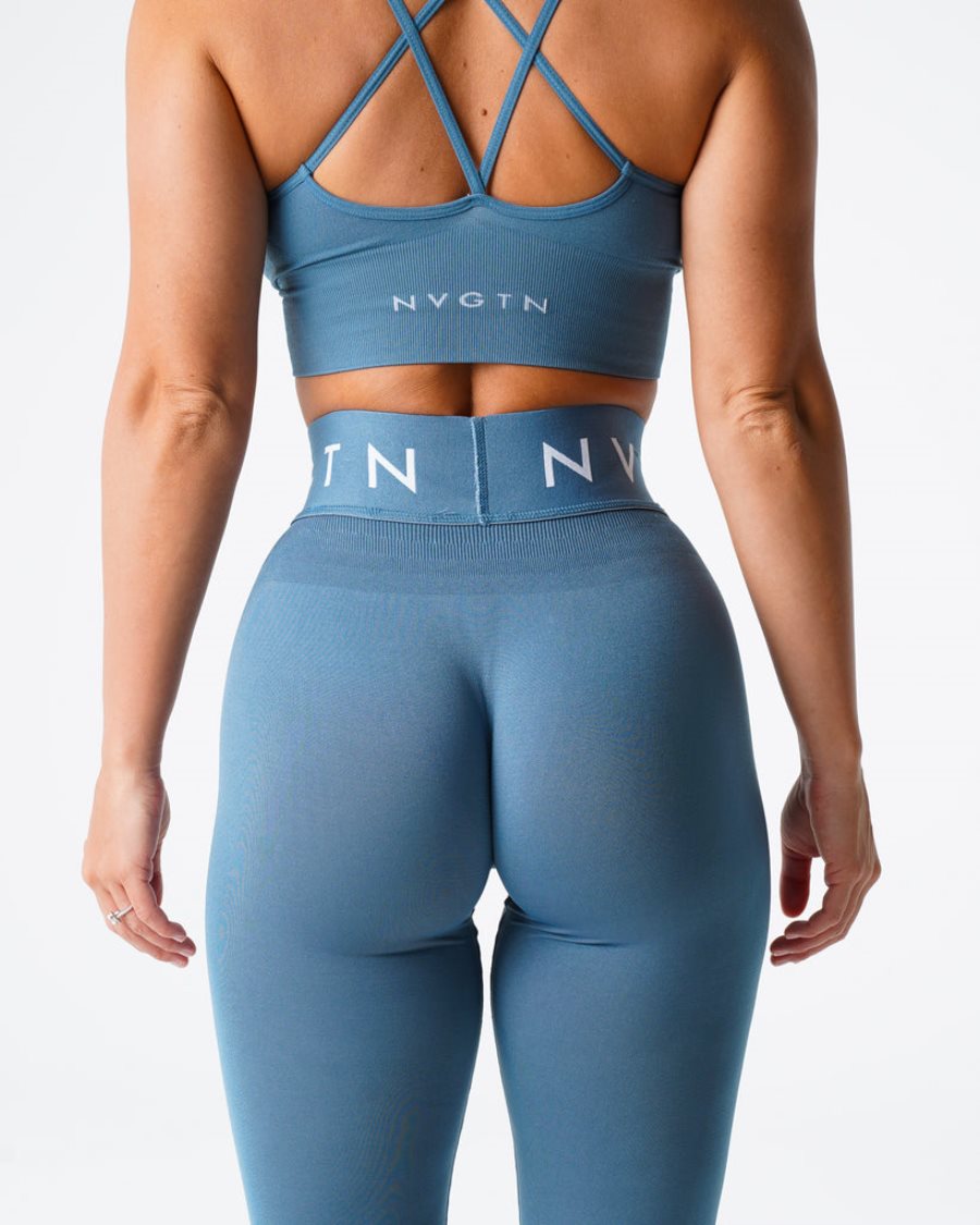 Leggins NVGTN Deporte Seamless Mujer Azules España | aUI6u5an