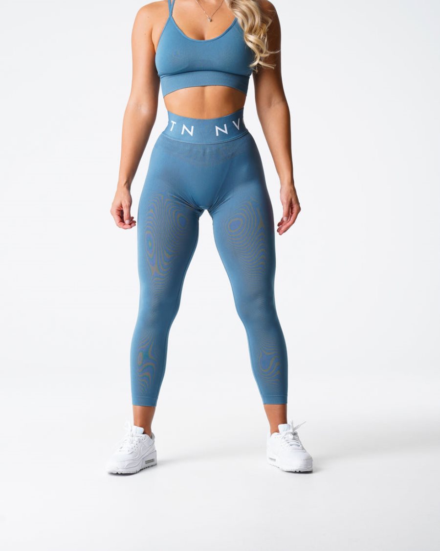 Leggins NVGTN Deporte Seamless Mujer Azules España | aUI6u5an