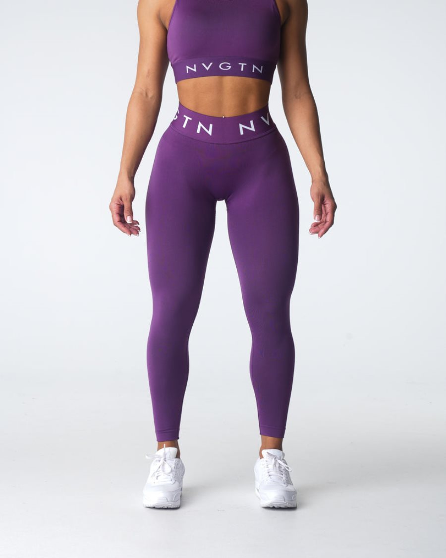 Leggins NVGTN Deporte Seamless Mujer Moradas España | QZNrPD3v