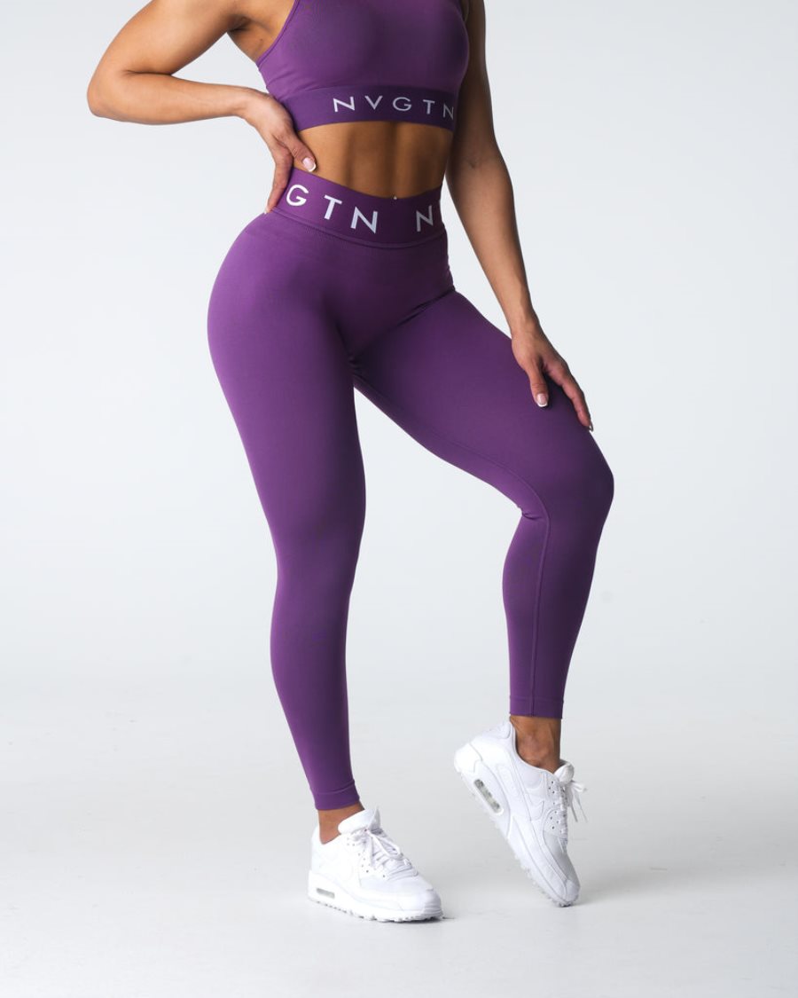 Leggins NVGTN Deporte Seamless Mujer Moradas España | QZNrPD3v