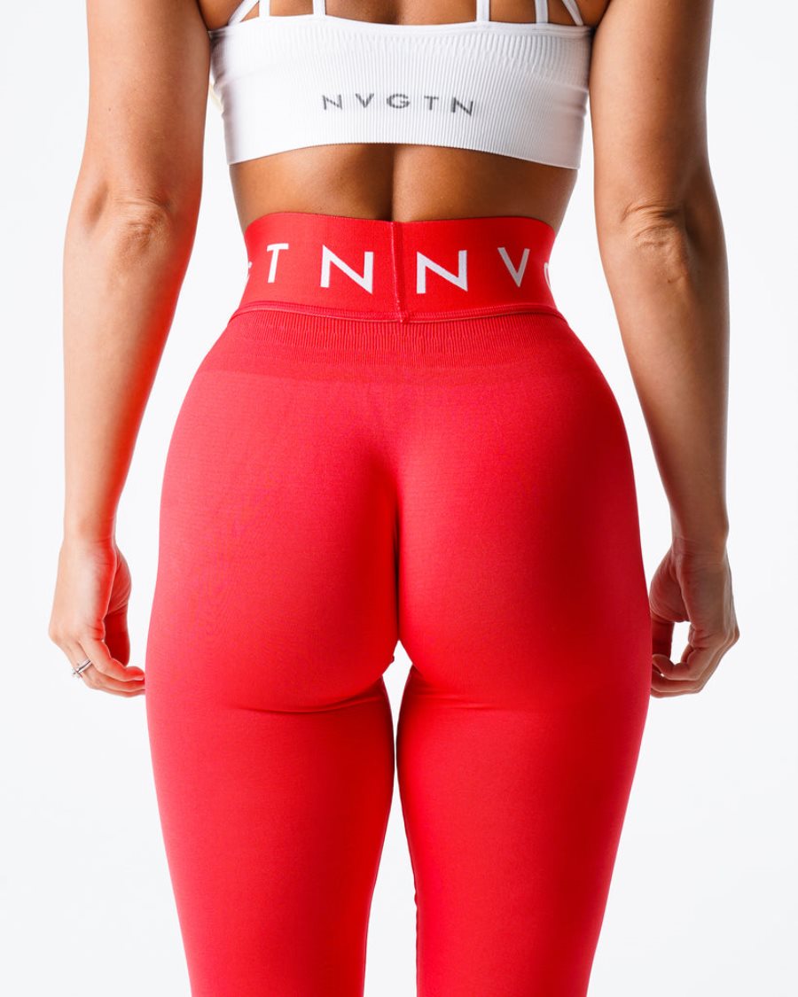 Leggins NVGTN Deporte Seamless Mujer Rojas España | FDneL3PL