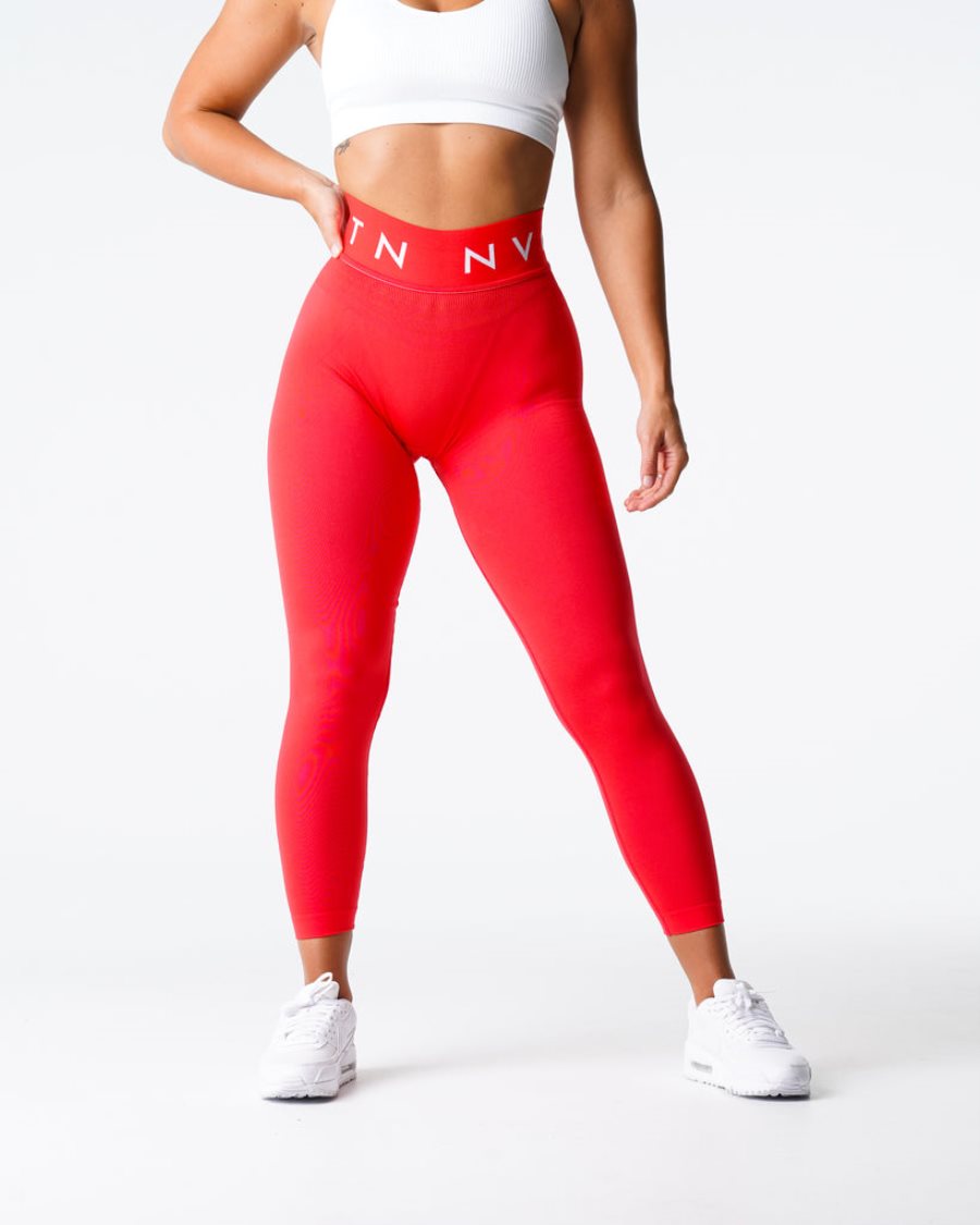 Leggins NVGTN Deporte Seamless Mujer Rojas España | FDneL3PL