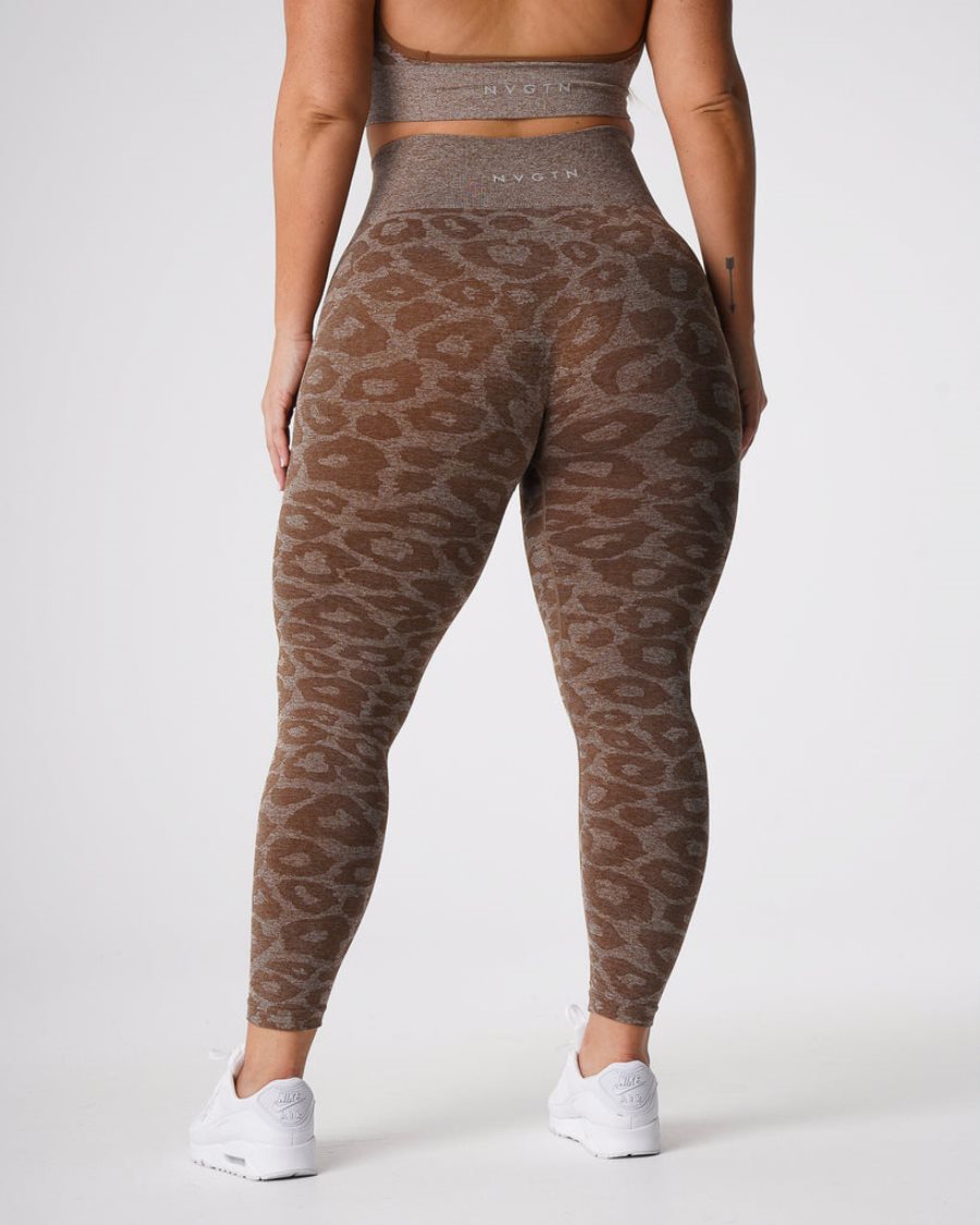 Leggins NVGTN Leopard Seamless Mujer Marrones España | YGhtBWlS