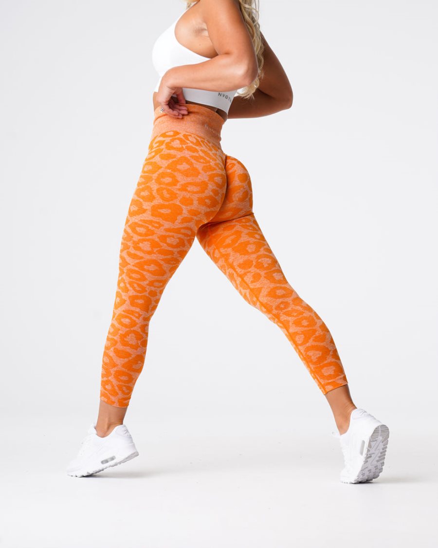 Leggins NVGTN Leopard Seamless Mujer Naranjas España | QJ8qo0Gw