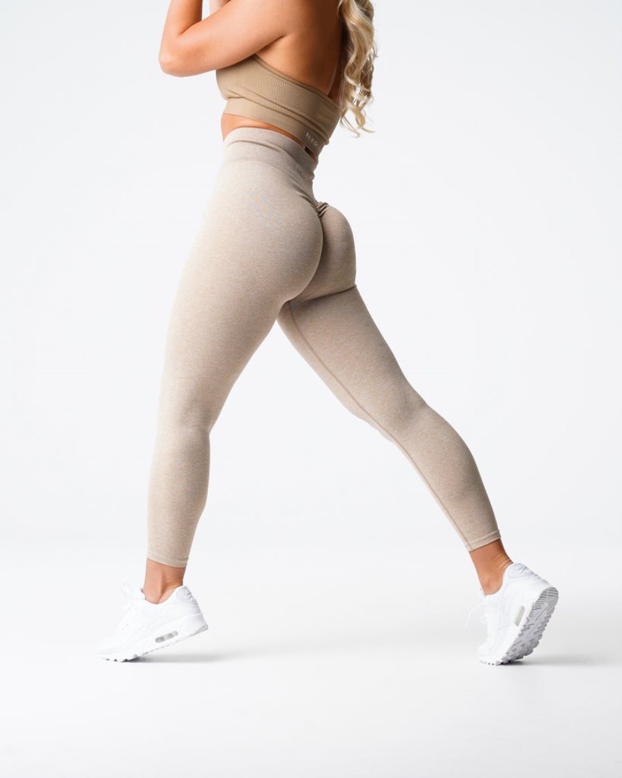 Leggins NVGTN Scrunch Seamless Mujer Beige España | 79njBTF1