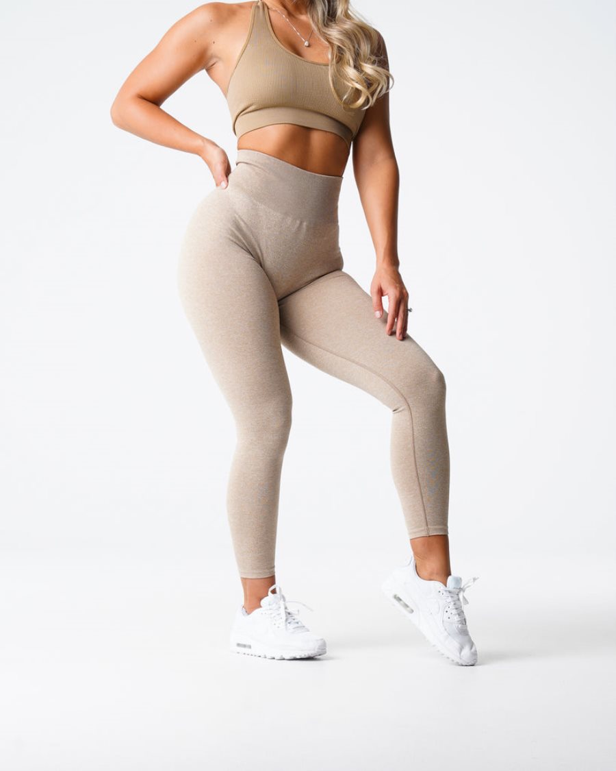 Leggins NVGTN Scrunch Seamless Mujer Beige España | 79njBTF1